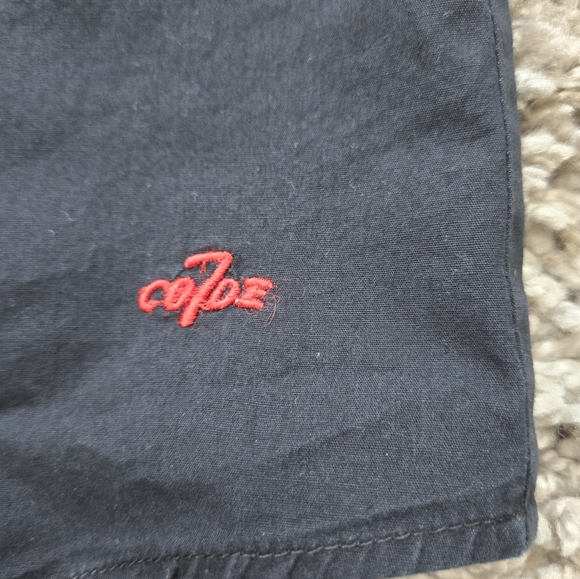 Vintage Code 7 Mens Button-up Casual Black Velvet Eagle Biker Rock Retro Sz L - Picture 7 of 12